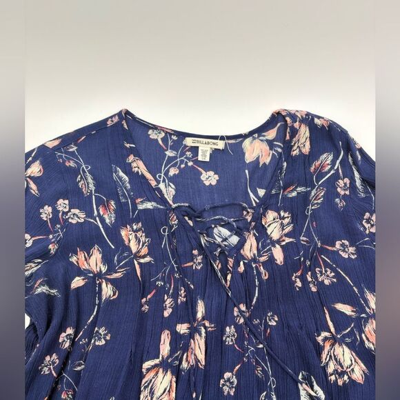 BillaBong Just Like You Dress Starry Night Long Sleeve Size large Boho Flowy - Picture 5 of 7